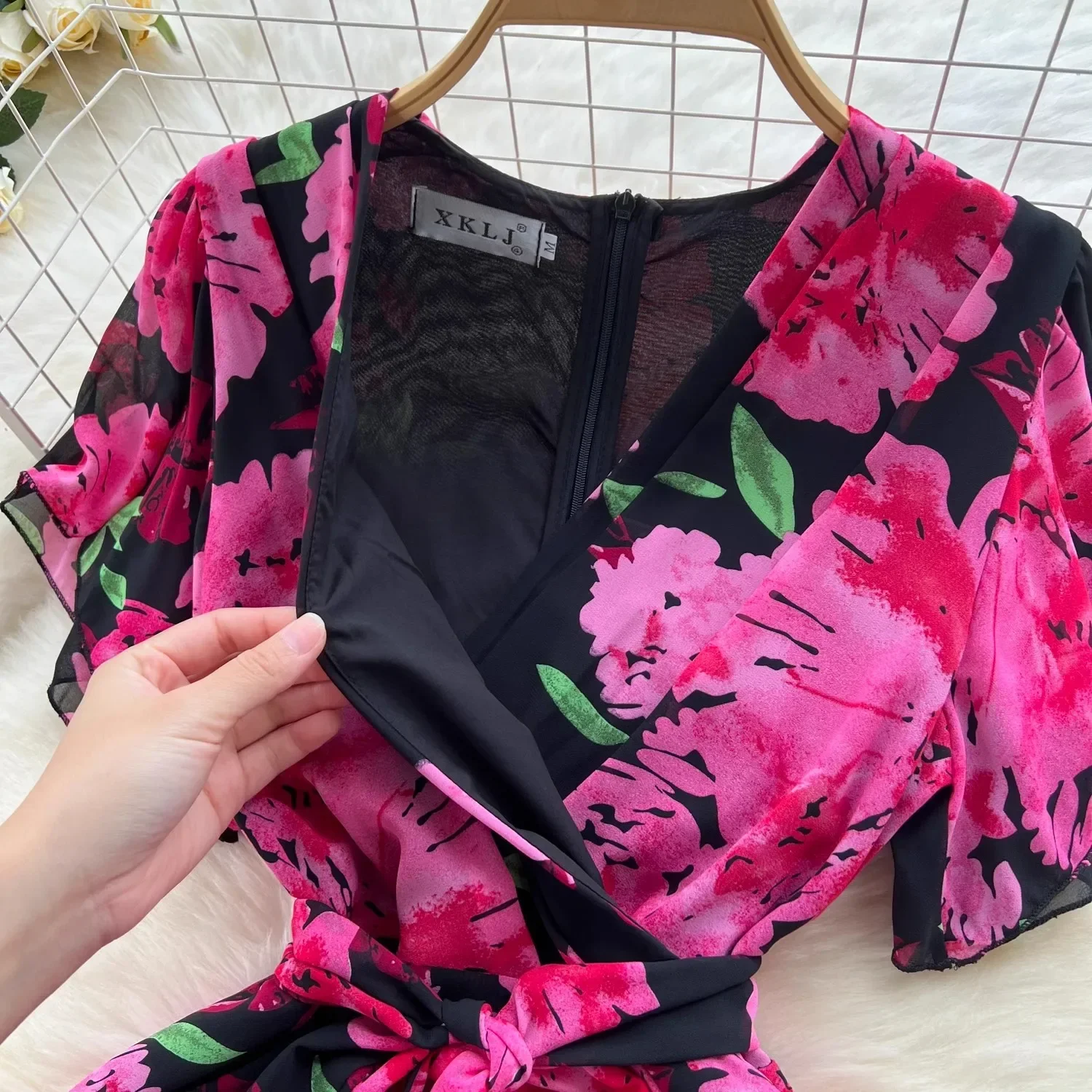 Элегантное французское платье с цветочным принтом женские сексуальные вечерние