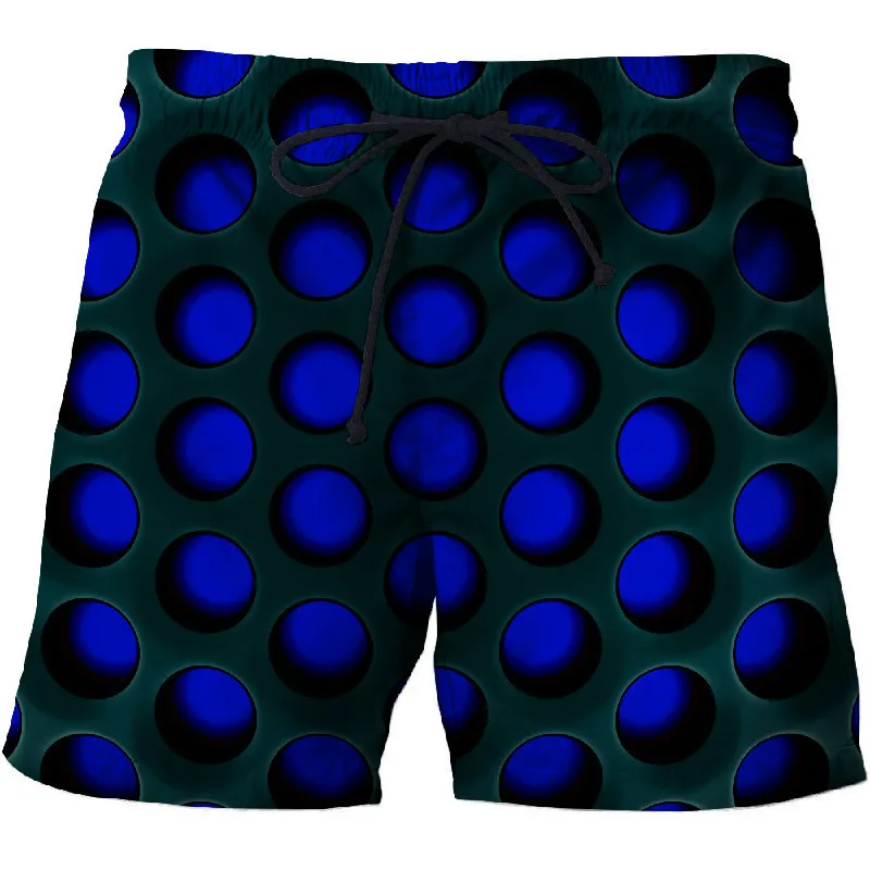 European And American Printed Men's Beach Pants 3D Printed Geometric Pattern Fashion Casual Sports Harajuku Love Swimming Shorts
