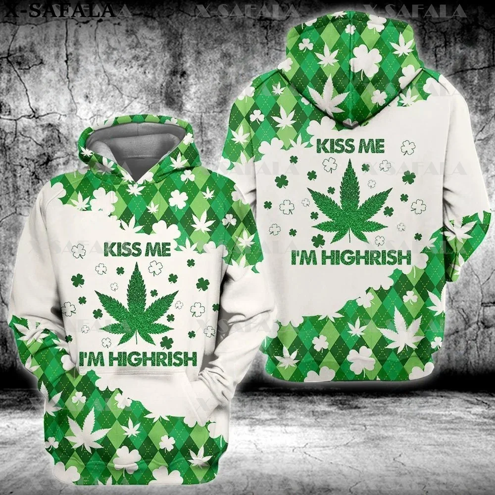 

Smoker IRISH PATRICK KISS LOVE WEED LEAF 3D Print Zipper Hoodie Man Female Pullover Sweatshirt Hooded Jacket Jersey Tracksuits-8