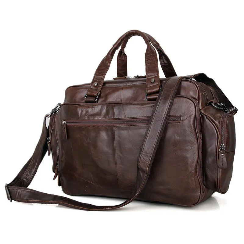 

Large Capacity Handbag Real Genuine Leather Bags Men Messenger Bags Weekend Business Travel Bags 16'' Laptop Briefcase Portfolio