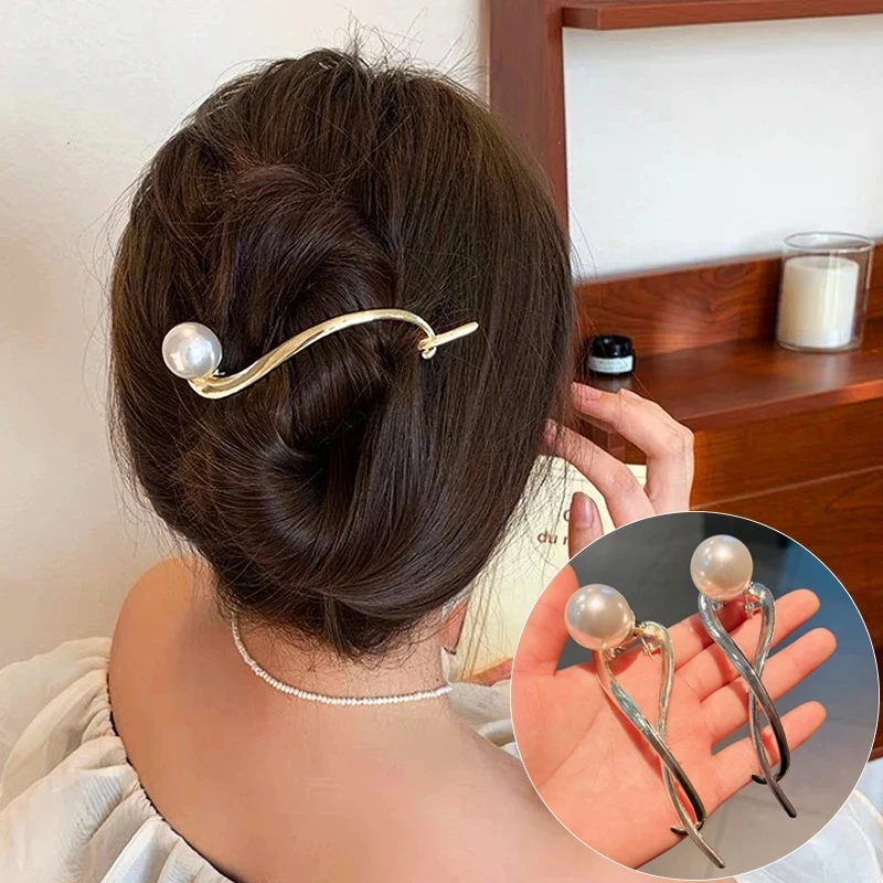 

Корейские модные жемчужные заколки для волос для женщин и девушек элегантные металлические аксессуары для волос