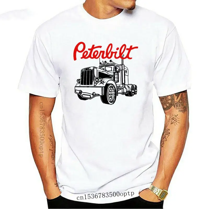 

Camiseta blanca y negra con LOGO de camión PETERBILT, talla de EE. UU., S, M, L, XL, 2XL, XXXL, ZM1, novedad de 2021