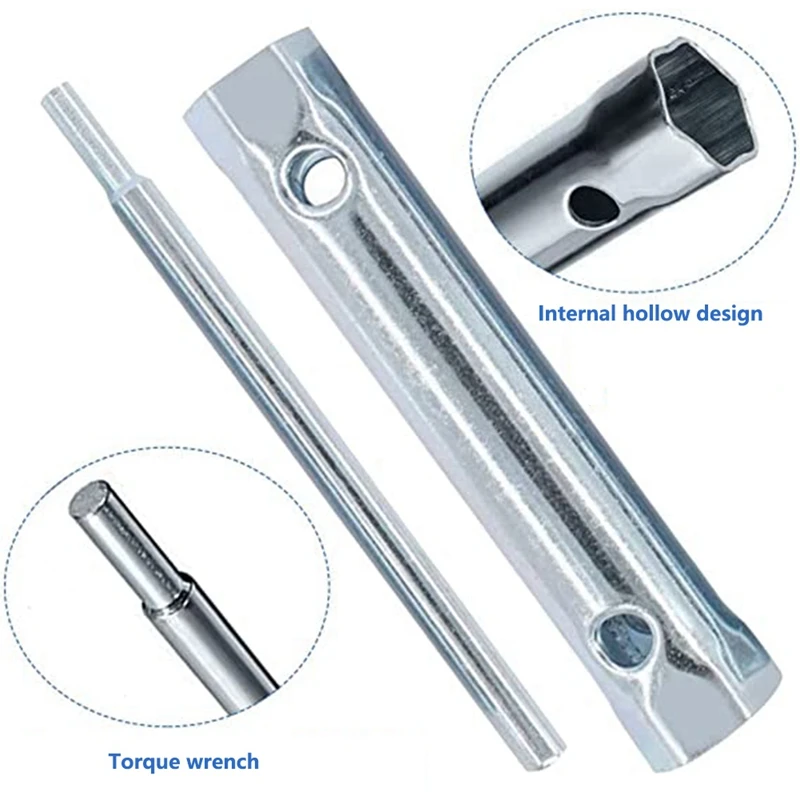 Набор метрических трубчатых двухсторонних ключей комплект для замены свечи