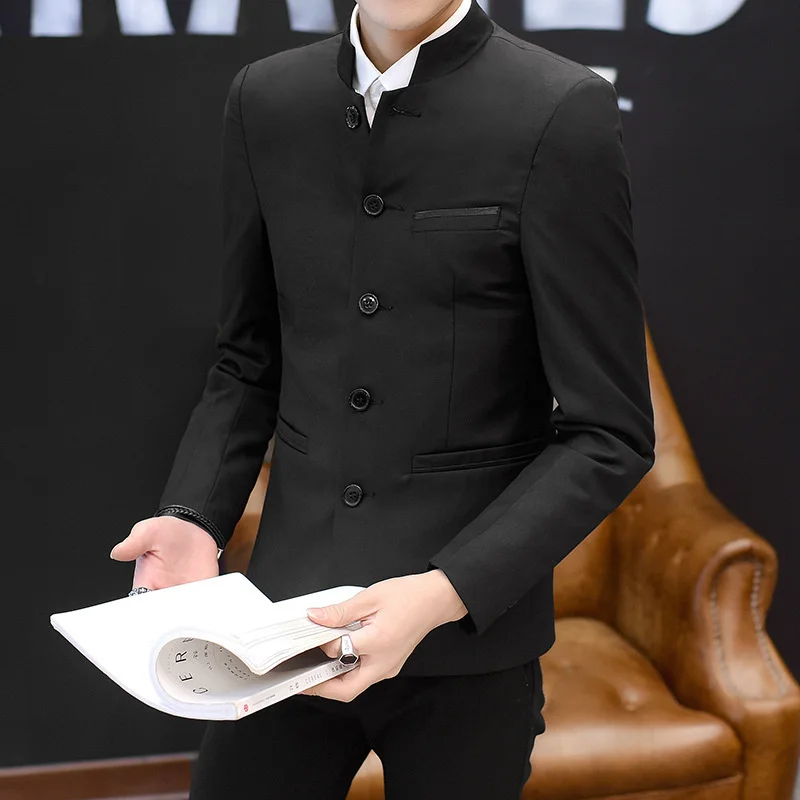 

Chinese Style Mens Traditional Suit Blazer Stand Collar Long Sleeve Button Up Tang Suit Jacket Oversize Male Hanfu Costume 4xl