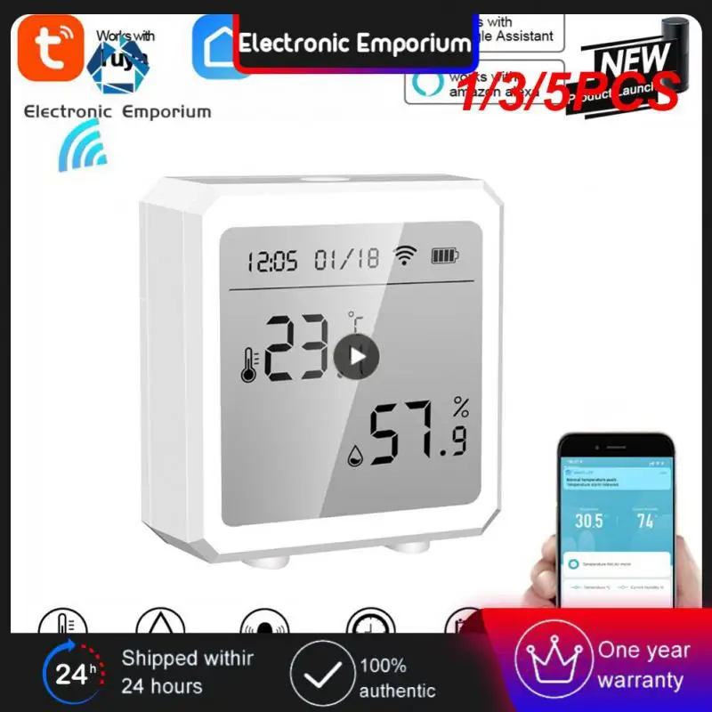 

1/3/5PCS Tuya Zigbee3.0 Smart Temperature and Humidity Sensor Wireless Thermometer with LCD Screen Digital Display Work with