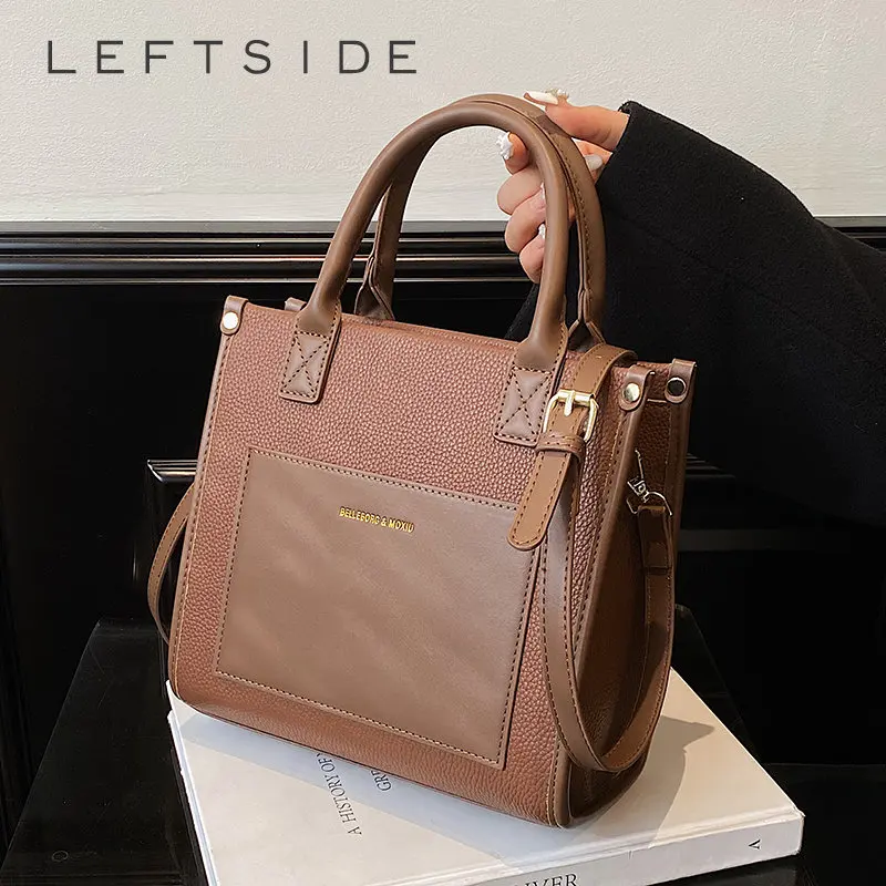 

LEFTSIDE Kawaii милые маленькие Сумки из искусственной кожи сумки через плечо с короткими ручками для женщин 2022 модные трендовые сумки