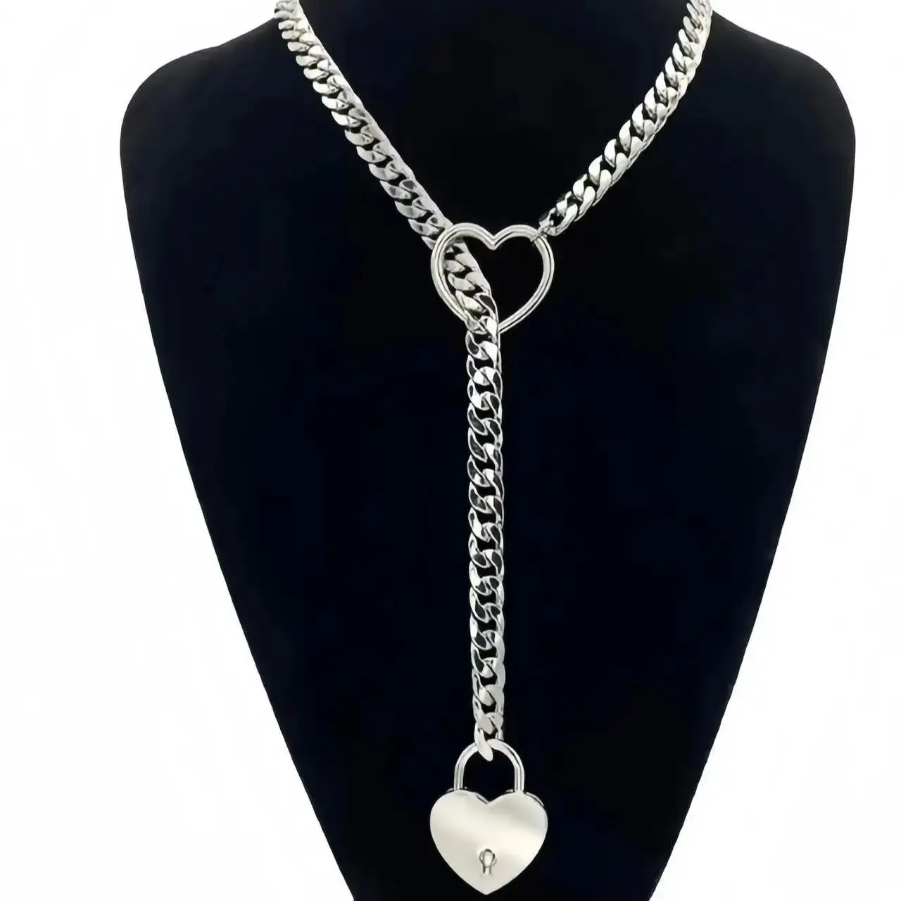 Ожерелье унисекс в стиле хип-хоп серебристого цвета 1 шт.