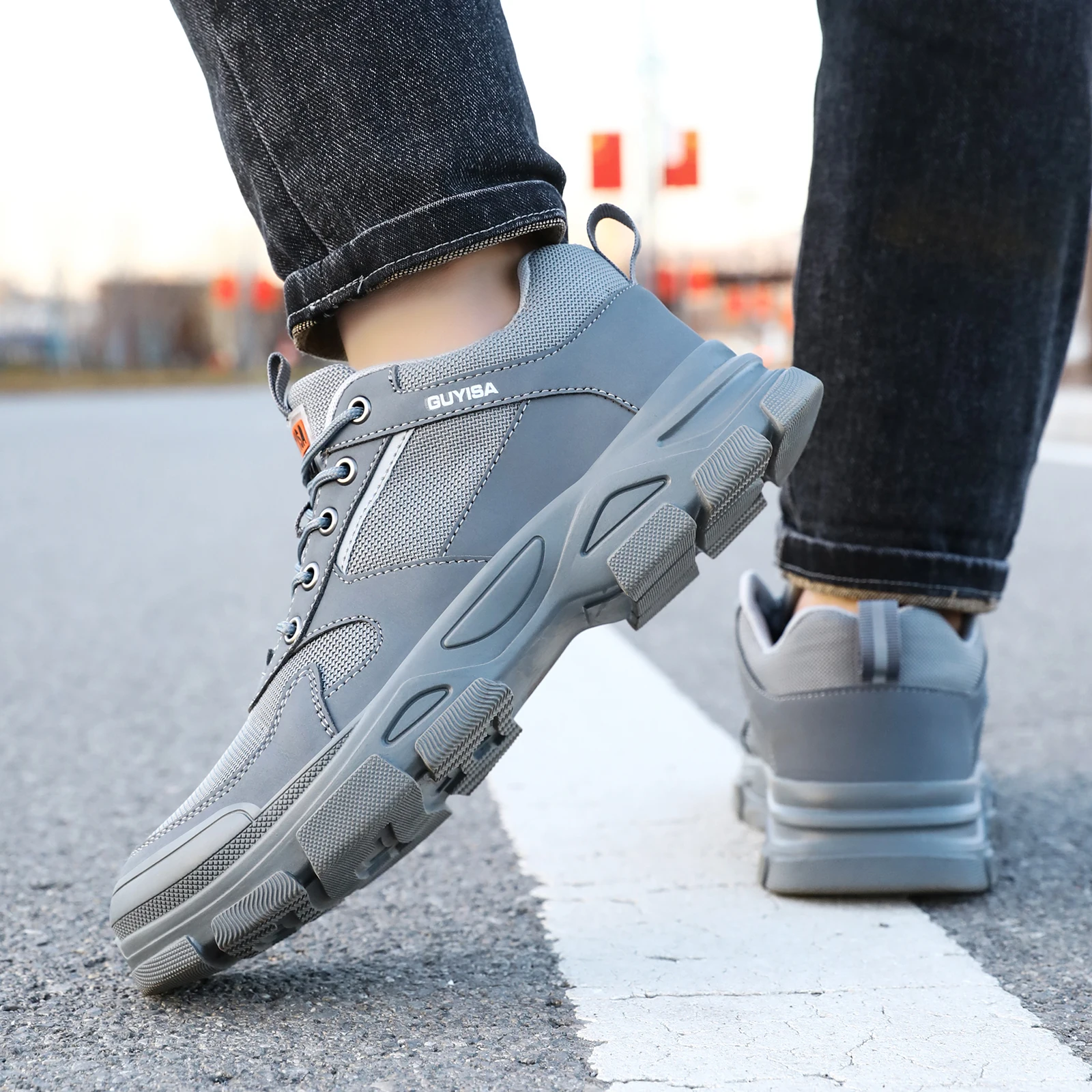 Стальной носок GUYISA Uomo защита от ударов и пирсинга Suola резистивная кожа