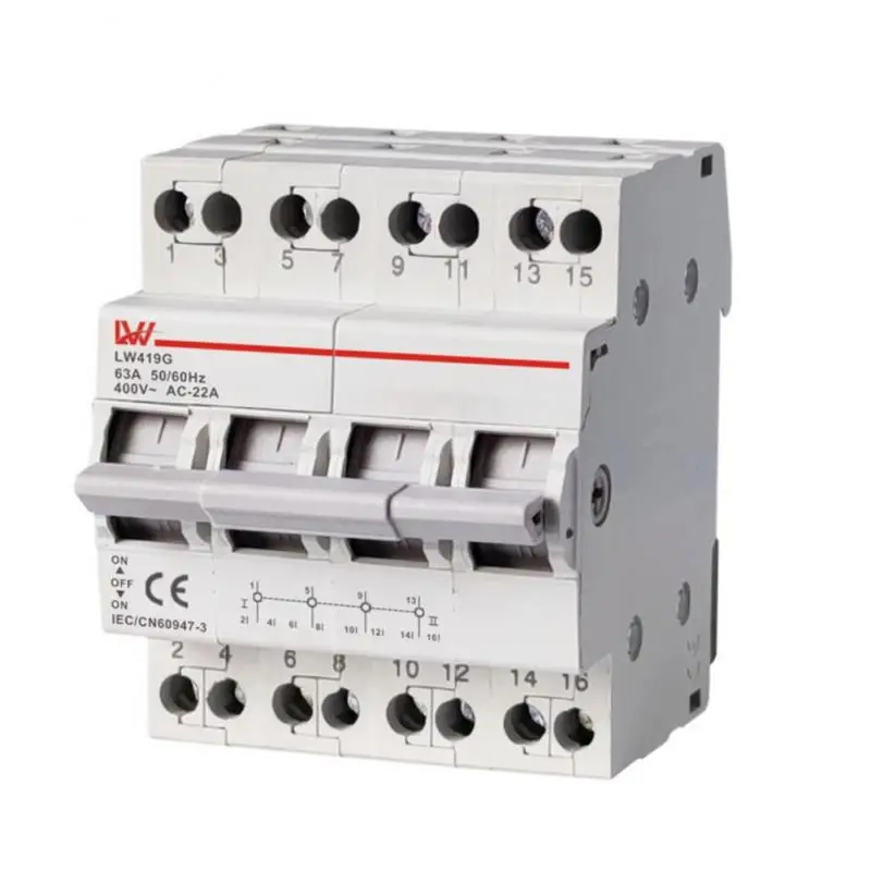 

Rail Type Disconnector Switch 63a Protector Sf219g 1/2/3/4p 2023 Multi-protection Transfer Isolating Switch Rail Mounted New