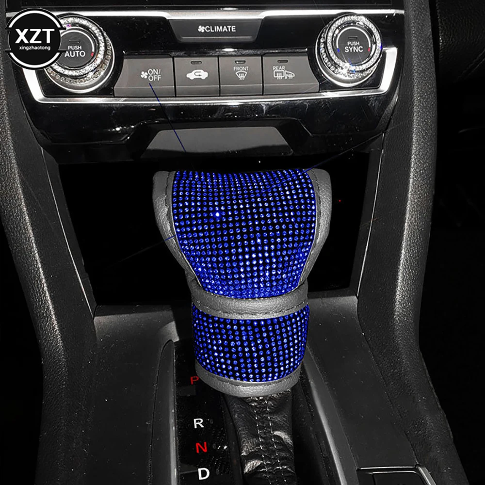 

Bling Bling Auto Shift Gear Cover Luster Crystal Universal Car Knob Gear Stick Protector Diamond Car Decor Accessories for Women