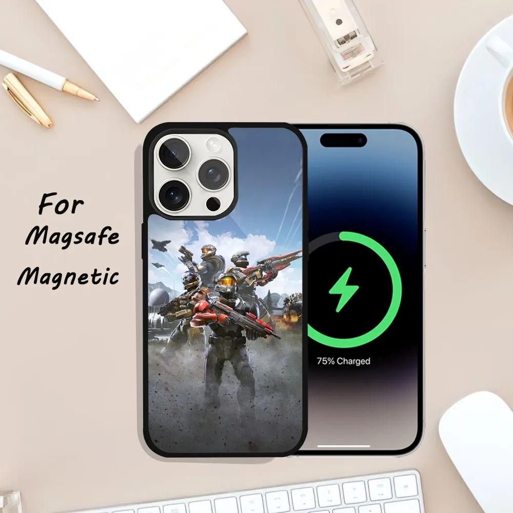 Чехол Для Телефона Game H-Halo I-Infinite iPhone 11/12/13/14/15 Series Pro Max Magsafe Совместимый С