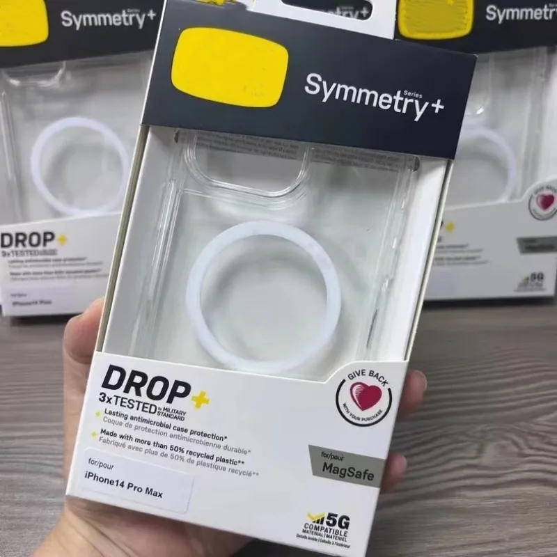 ONEVAN Proteção anti-queda Para Otter Caixa de Simetria MagSafe Series Transparente Para iPhone 12 ProMax 13 Pro 14 Pro Max Plus