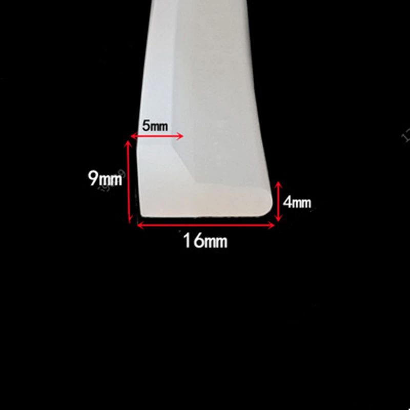 

Custom Solid Silicone Rubber L Sealing Strip Bar Angle Corner Guards Protecor Collision Avoidance Gasket 9 x 16mm Translucen