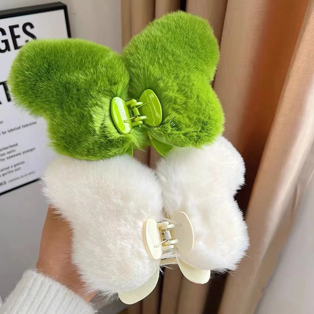 

Заколка-краб для волос с большими плюшевыми бабочками для женщин и девушек, 2022, элегантные аксессуары для волос, шикарные заколки-зажимы, заколка-Пряжка, головной убор