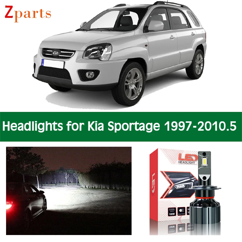 

Car Bulbs For 1997 - 2010 Kia Sportage LED Headlight Headlamp Low Beam High Beam Canbus Lights Auto Lighting Accessories Parts