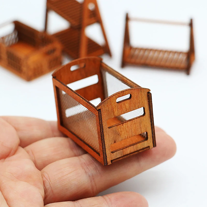 

Мини 1/12 милый кукольный домик для хранения ручной работы деревянная рамка железная сетчатая полка для хранения овощей и еды искусственное миниатюрное украшение