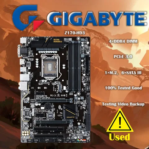 Оригинальная Материнская плата Gigabyte Z170 Socket LGA 1151 DDR4 с поддержкой I7 6700K