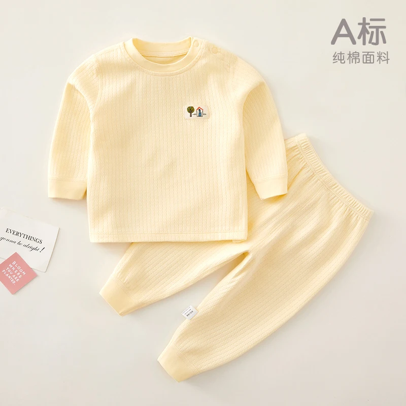 

Детское нижнее белье, костюм из чистого хлопка, на весну и осень-зиму, осенняя одежда для малышей без косточек, осенние брюки, детское нижнее белье с разрезом