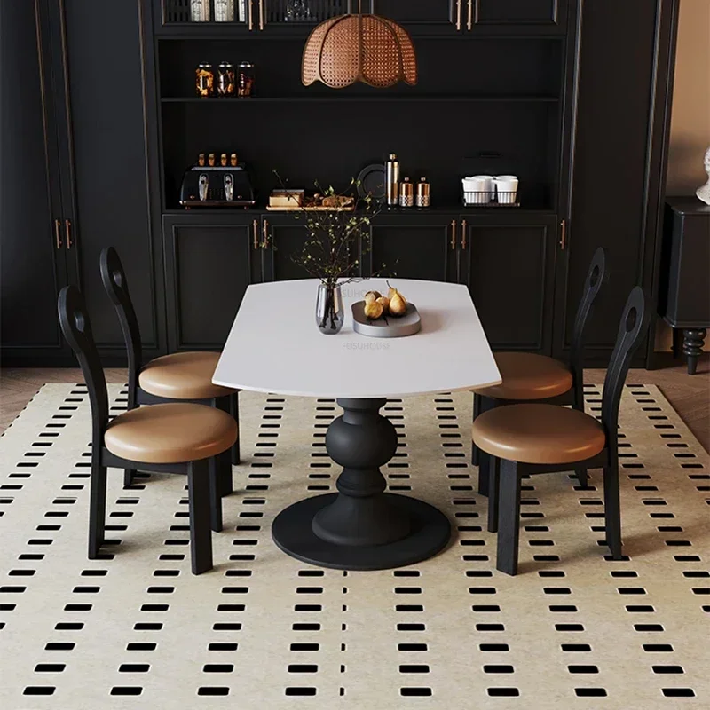 Дизайнерские выдвижные обеденные столы из шифера кухонный вращающийся стол