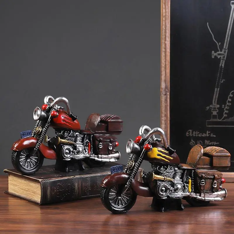 

Retro motorcycle ornaments American retro style home bedroom TV cabinet decorative resin crafts