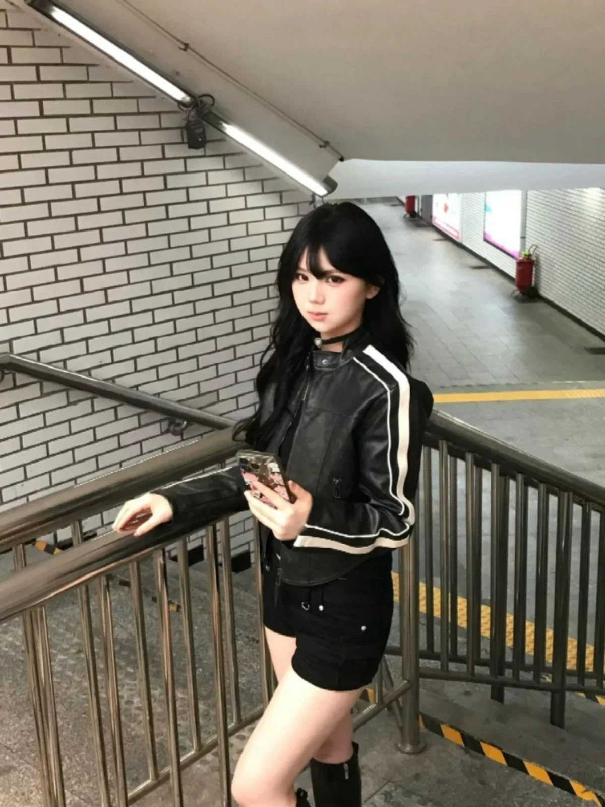  Дизайнерское модное брендовое мотоциклетное кожаное пальто Gyaru осенне-зимняя