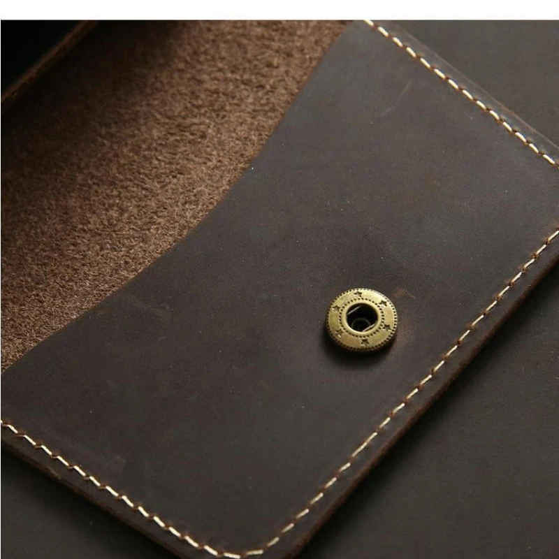 Vintage Casual Men's Topcoat Cowhide Short Wallet Leather Men's Card Bag Youth Coin Bag