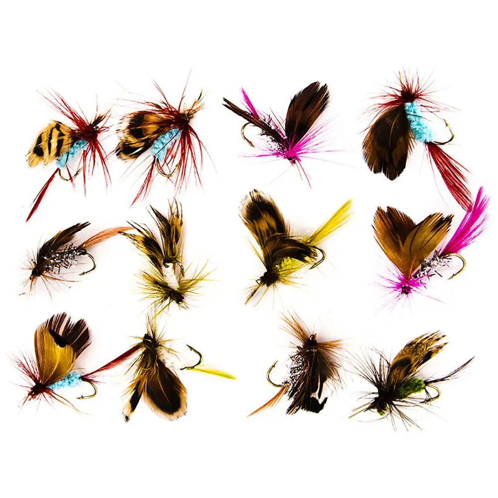 

12pcs Flies Fly Fishing Lures Feathers Insects Bionic Bait Fishhook Fish Tackle For Freshwater Saltwater Wholesale Dropshipping