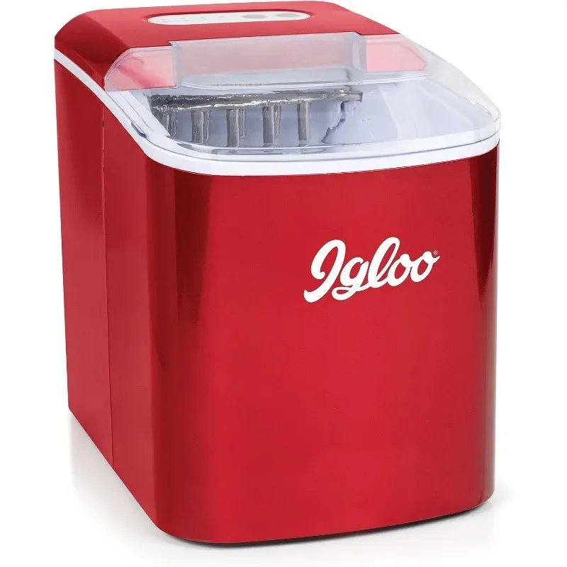 

Igloo ICEB26RR Automatic Portable Electric Countertop Ice Maker Machine, 26 Pounds in 24 Hours, 9 Ice Cubes Ready in 7 minutes