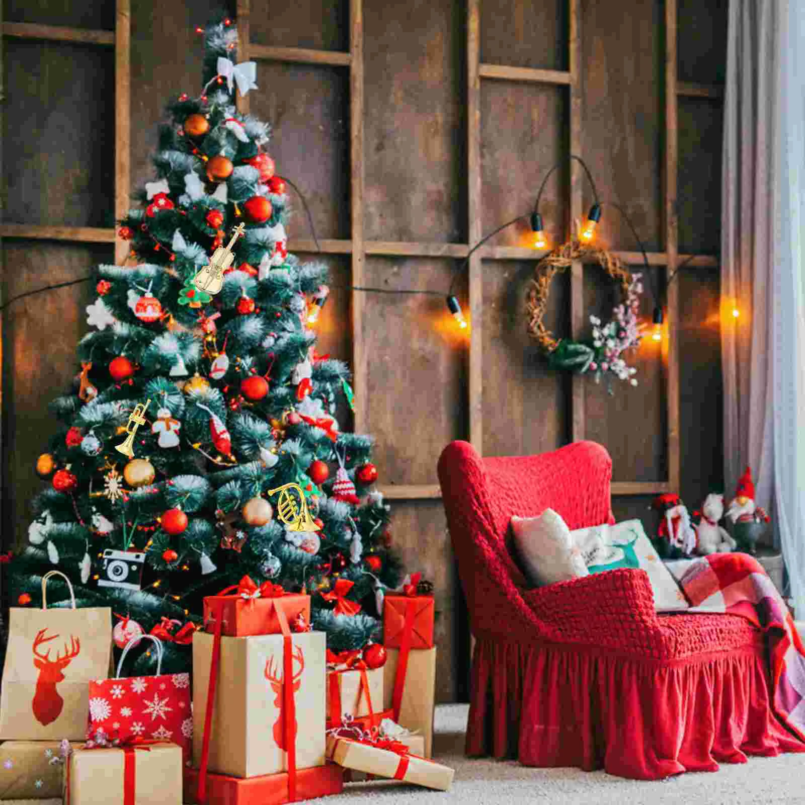 12 шт. рождественские украшения для музыкальных инструментов подвески