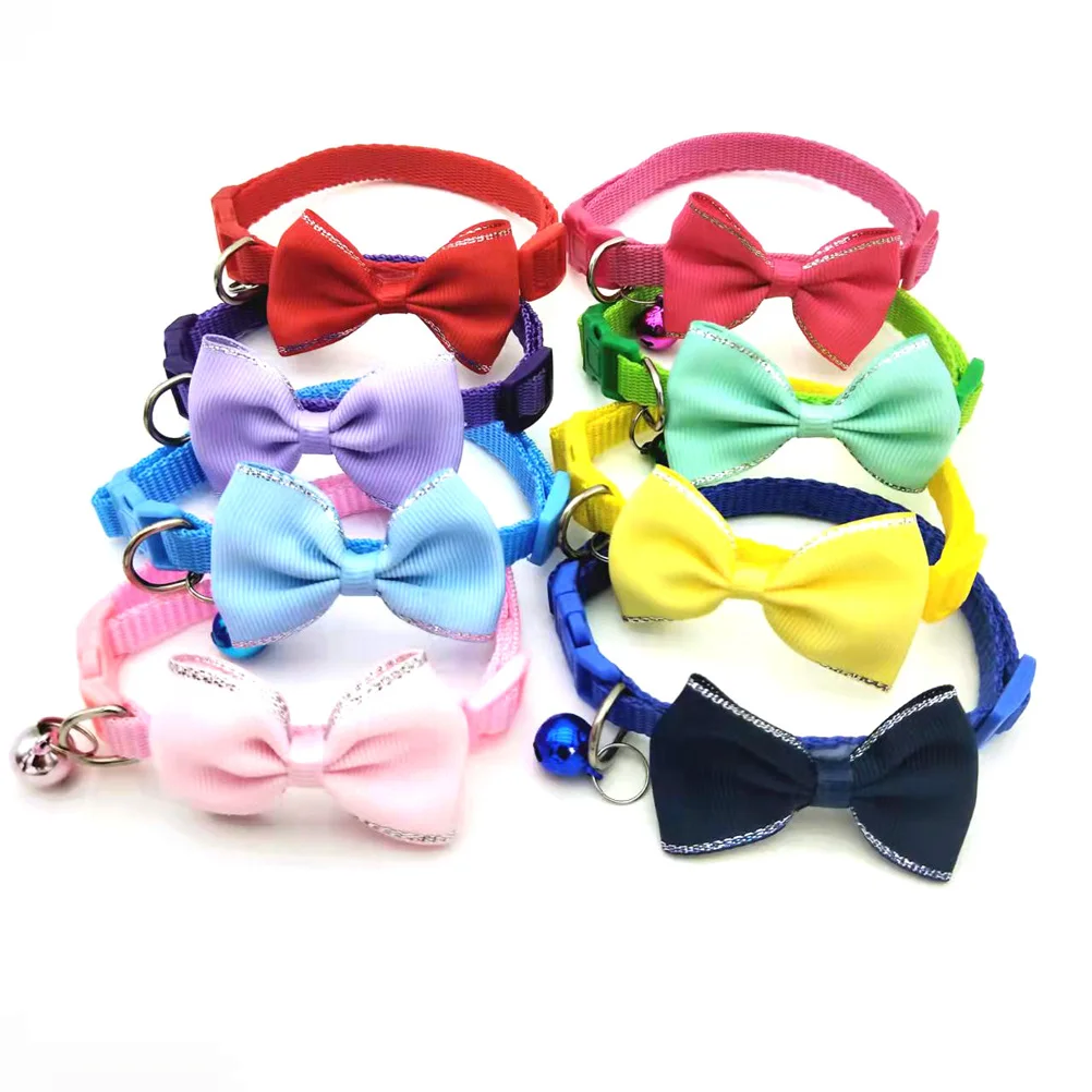 

New Pet Collars Pet Bow Bell Collars Cute Cat Collars Pet Supplies Multicolor Adjustable Pet Dressing Tool Pet Accessories