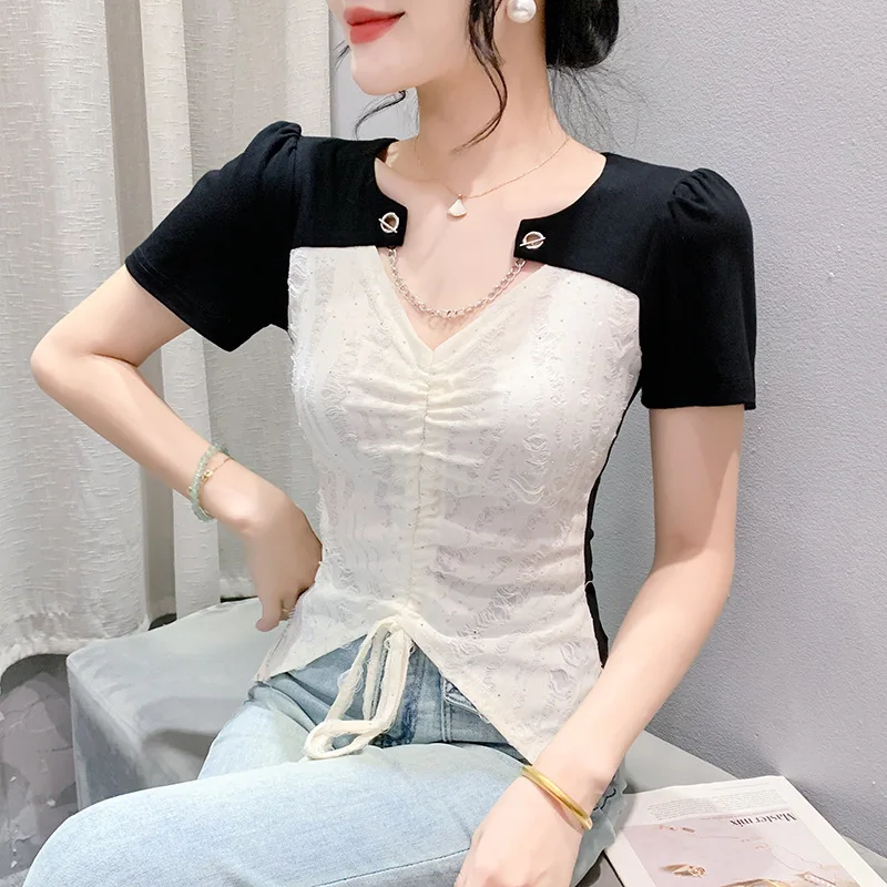 # 7195 Необычная футболка женская короткая с принтом бабочки сексуальная вечерняя