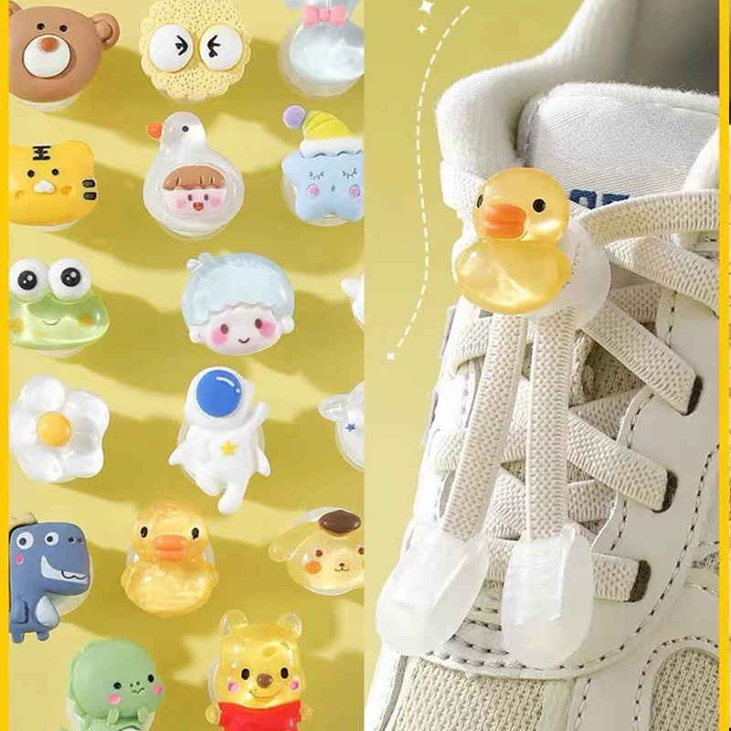 

Lazy person shoelace buckle children's binding elastic band shoe rope fixing buckle shoe buckle anti falling buckle head decor