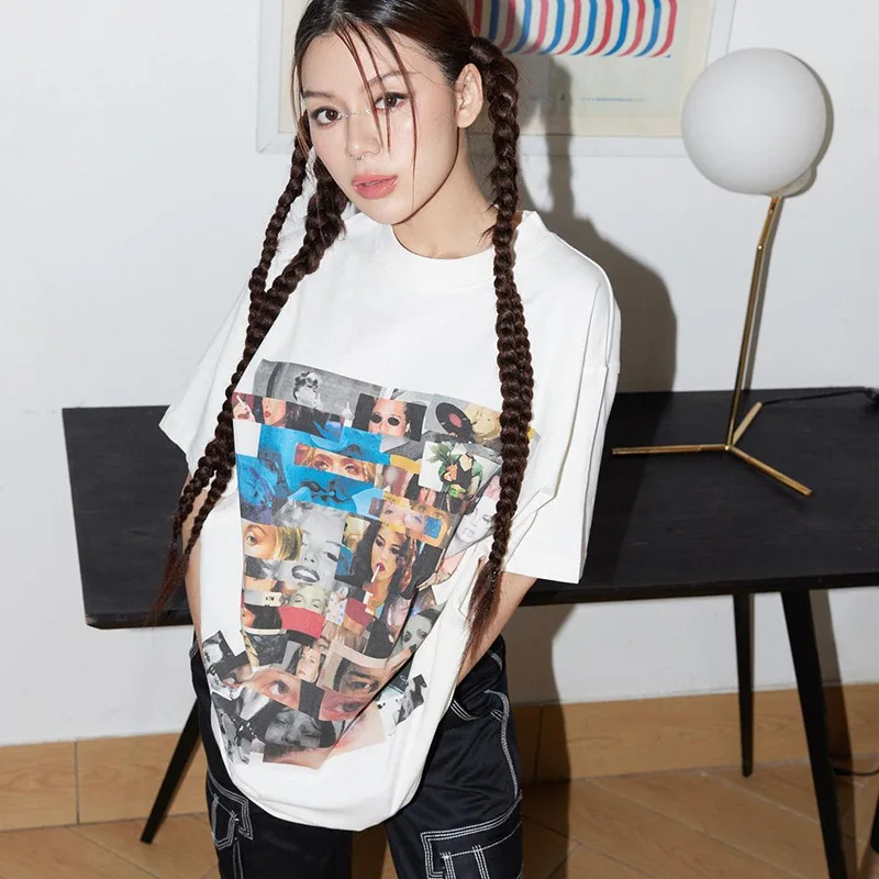 

CGC 2023 Summer Oversized T-shirt 100% Cotton Top Women Casual Printing Y2K Clothes O-neck Short Sleeve Top Female T-shirts