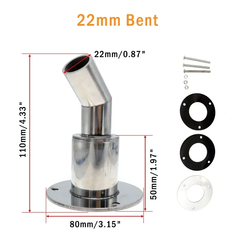 

Воздушные дизельные вентиляционные фитинги для морского обогревателя, нержавеющая сталь 316, сквозной выхлопной фитинг корпуса выхлопной трубы для Webasto