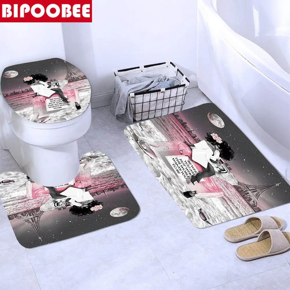 Розовая Сексуальная черная занавеска для душа девушек ванной комнаты крышка