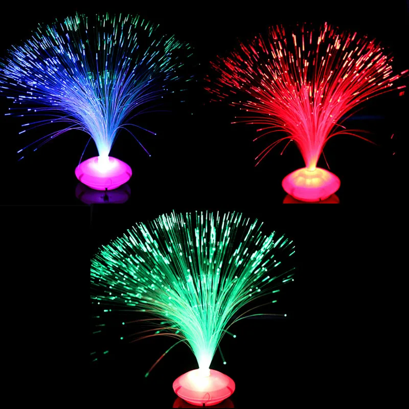 

Beautiful Romantic Color Changing LED Fiber Optic Nightlight Lamp Small Night Light Chrismas Party Home Decoration 1PCS