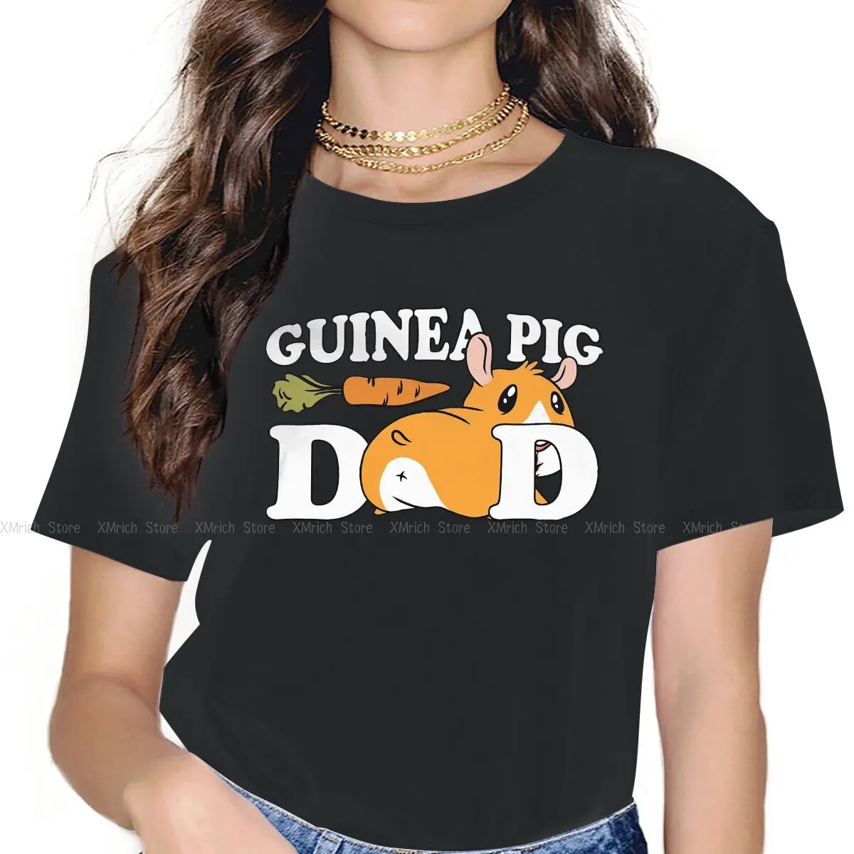 

Dad Sweet Girls Women T-Shirt Guinea Pig 5XL Blusas Harajuku Casual Short Sleeve Vintage Oversized Tops