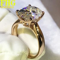 1 2 3 4 5 Carat Solid Au375 9K Yellow Gold Ring DVVS1 Moissanite Diamonds Oval Shape Wedding Party Engagement birthday Annivers
