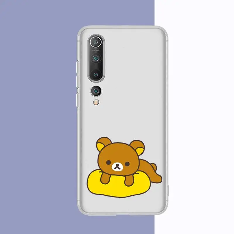 YNDFCNB Rilakkuma чехол для телефона Samsung S20 S10 lite S21 plus Redmi Note8 9pro Huawei P20 прозрачный |