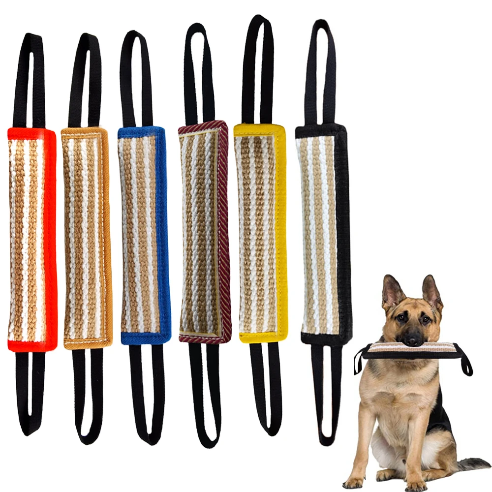 Dog Bite Tug Toy with 2 Handles Perfect for Tug of War Fetch & Puppy Training Tough Pull Toy Interactive Play with Strong Handle