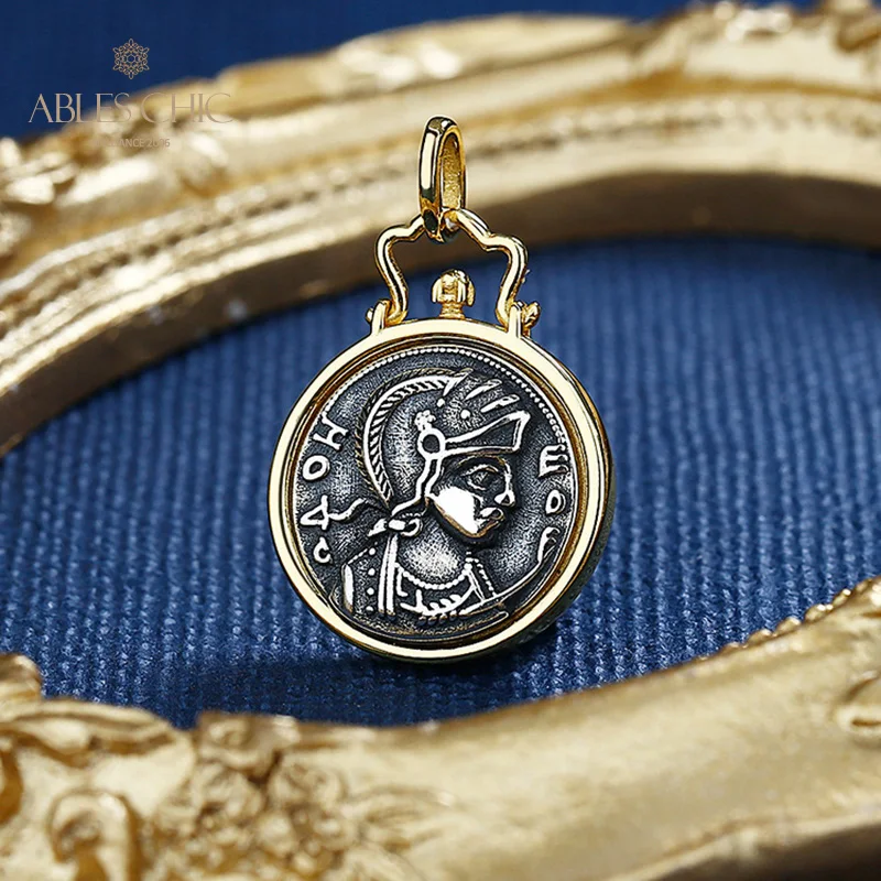 Подвеска в виде римской монеты серебро 925 пробы 18 К