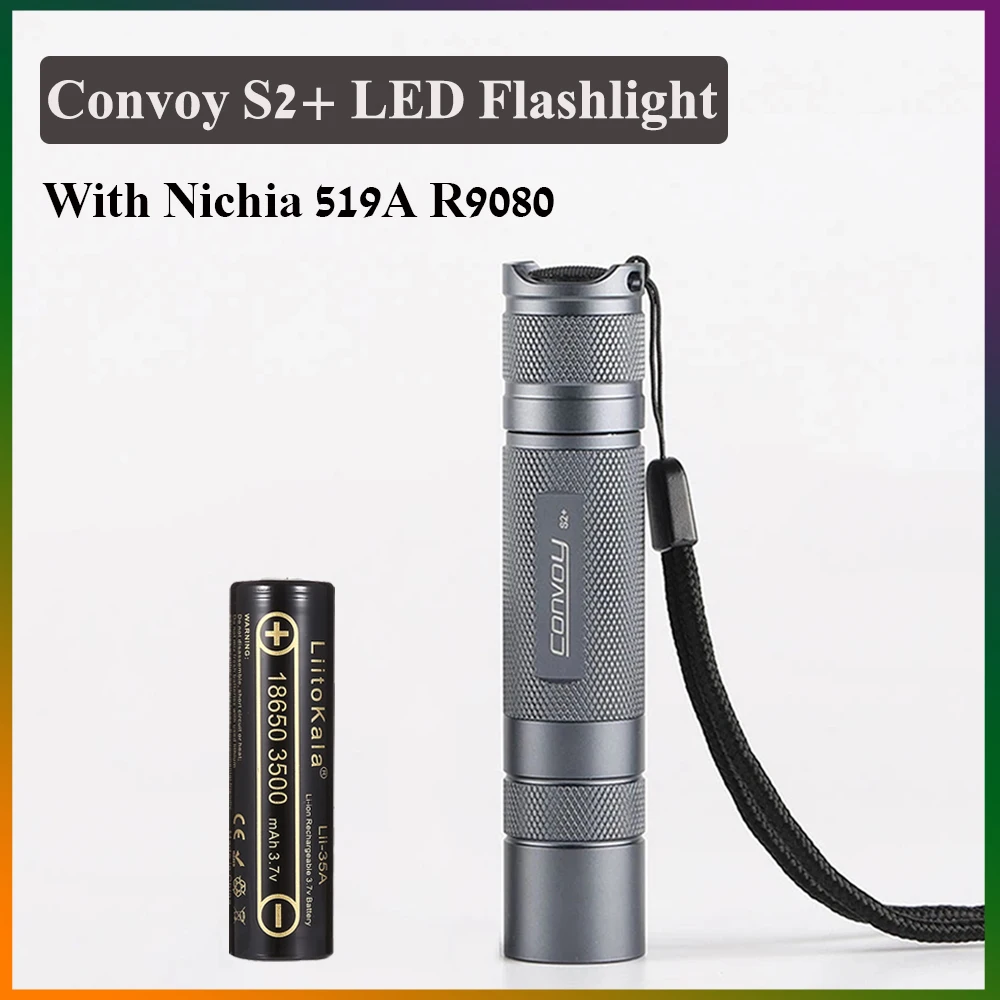 

Convoy S2+ With Nichia 519A R9080 High CRI LED Flashlight For Outdoor Cycling Bicycle Lighting Hiking Camping Torches Lantern