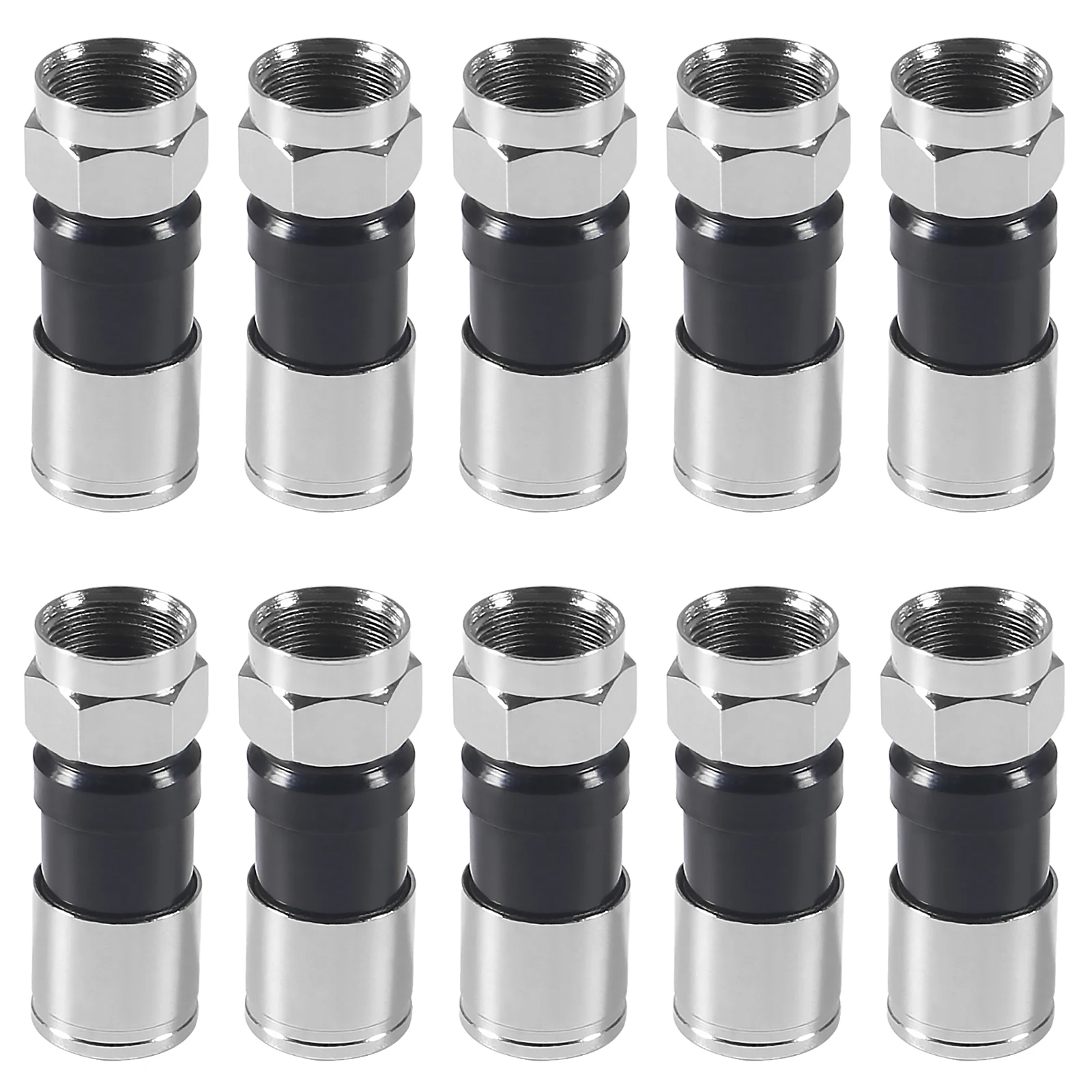 10 шт., соединитель с уплотнением типа RG6 F, 2,7 см