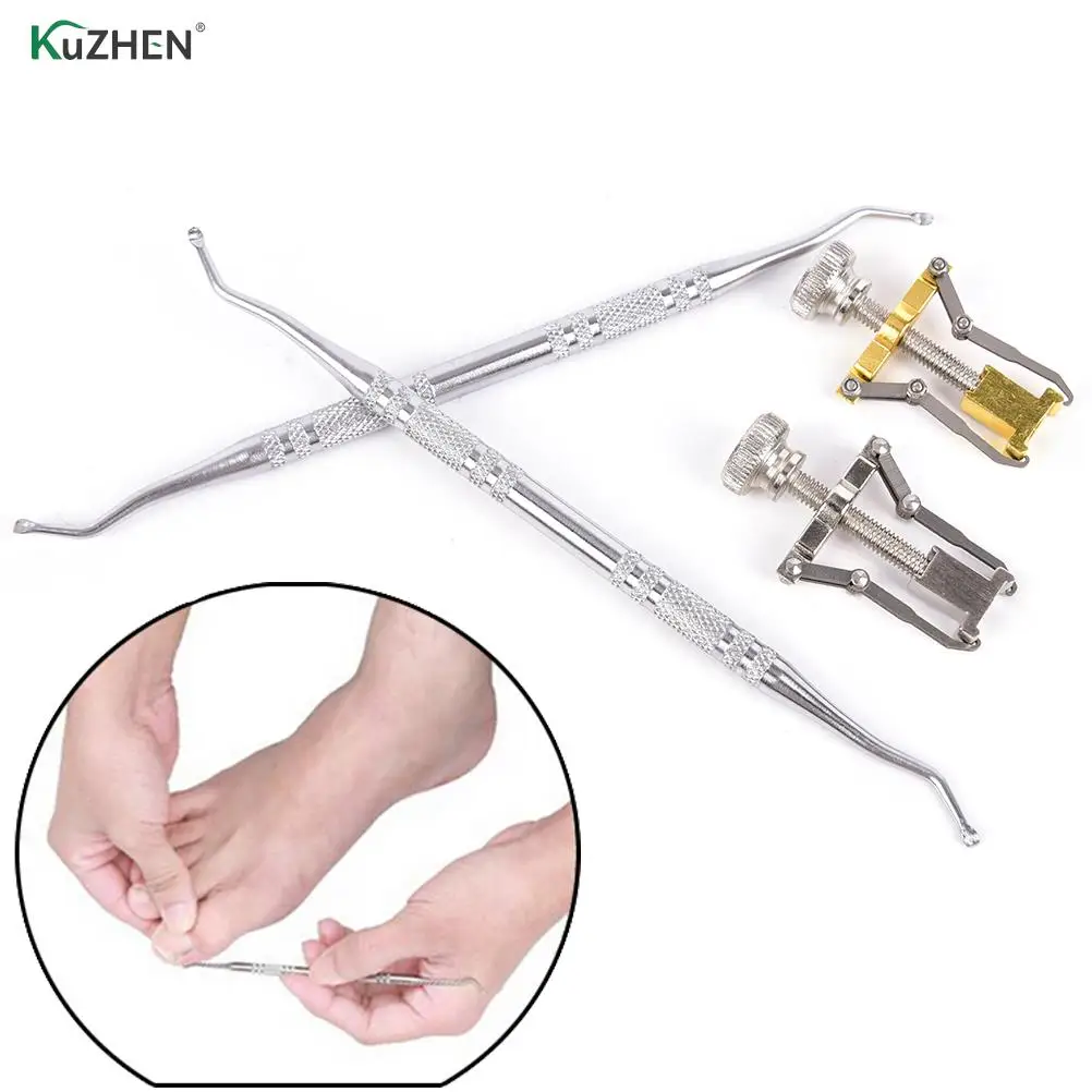 

2pcs/set Foot Toenail Ingrown Toe Nail Recover Correction Tool Pedicure Fixer Lifter Toe File Cleaner Hook Foot Care Treatment