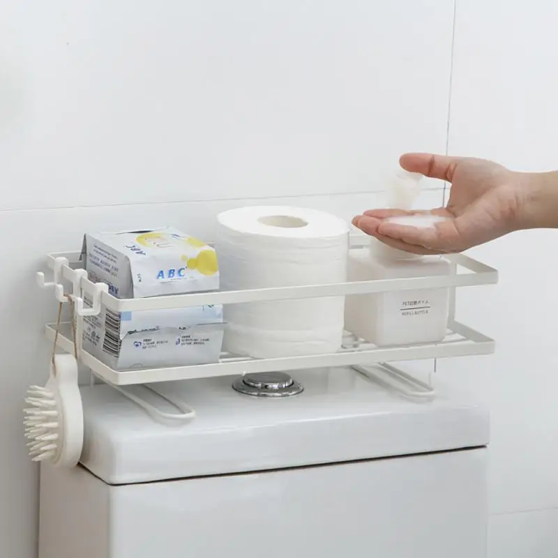 

New Multifunctional Punch-free Bathroom Shelf WC Over Toilet Rack Paper Holder Towel Stands Washing Machine Storage Racks