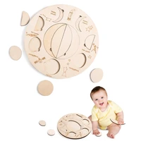 1pc children wooden 3d puzzle montessori educational toys cool planet moon cognition toys for kids puzzles for boy birthday gift