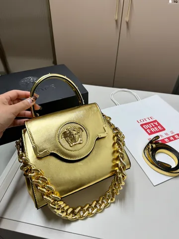 Versace New Shoulder Bag Chain Bag Handbag Trendy Hundred Handbag Crossbody Bag Premium Texture Fashion Women's Bag 21.10.18cm