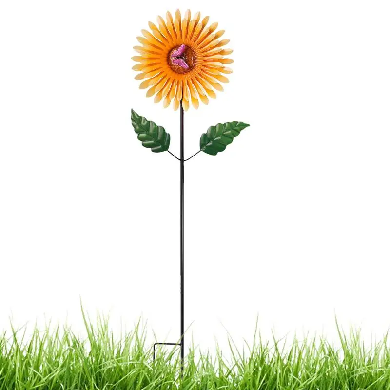 

Sunflower Windmill Metal Rotating Sunflower Wind Spinner Patio Garden Lawn Outdoor Decoration Wind Collectors Garden Decorations