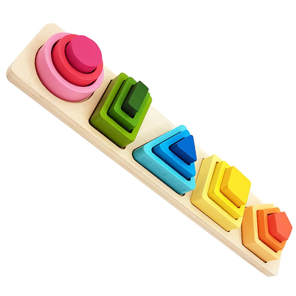 

Toys Toddlers Kids Wooden Puzzle Shape Matching Set Columns Educational Children Geometrical Block Blocks Cognitive