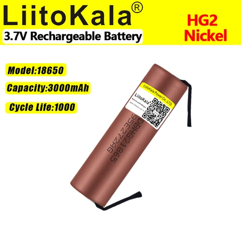 LiitoKala HG2-N 18650 3000 мАч аккумулятор